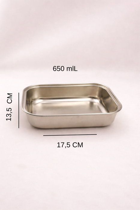 Hermia Set de 3 Recipientes para Horno de Acero Inoxidable, 650 ml